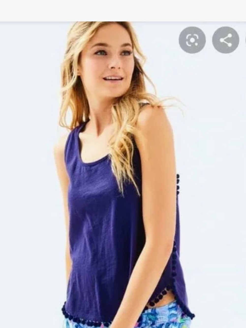 Lilly Pulitzer  McKee Sleeveless Top - True Navy
Size XL